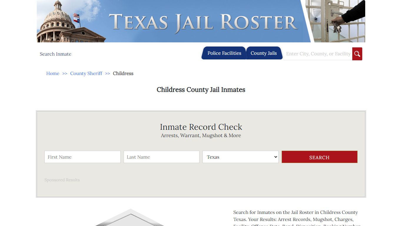 Childress County Jail Inmates | Jail Roster Search